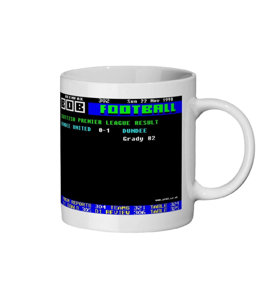 Dundee United v Dundee Mug - Ceefax Style November 22, 1998