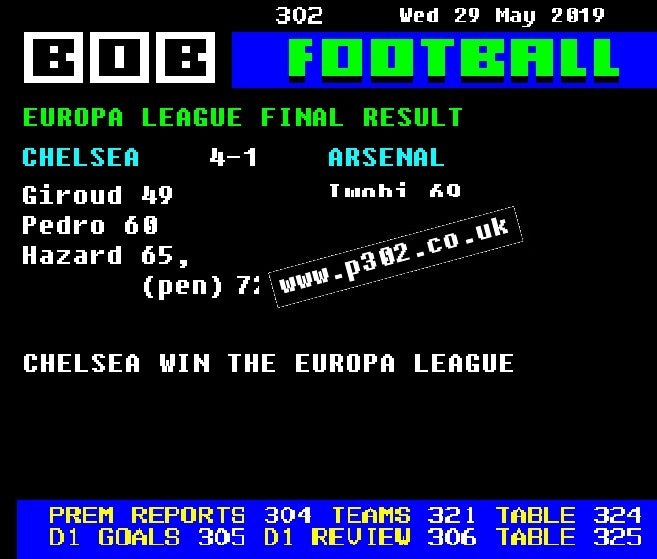 Chelsea 4-1 Arsenal 2019 Final Retro Ceefax Style Mug
