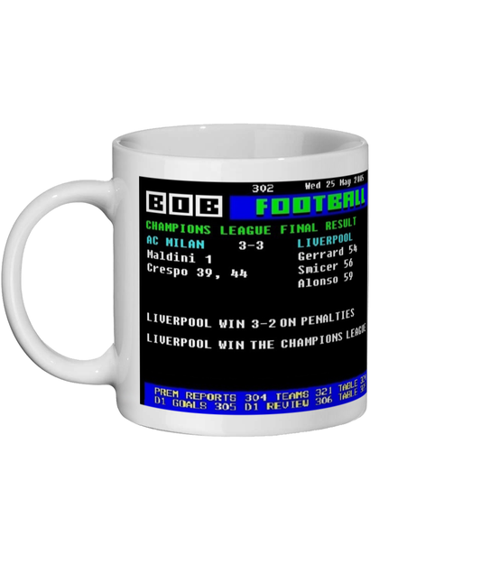 AC Milan v Liverpool Champions League Final Mug- Ceefax Style