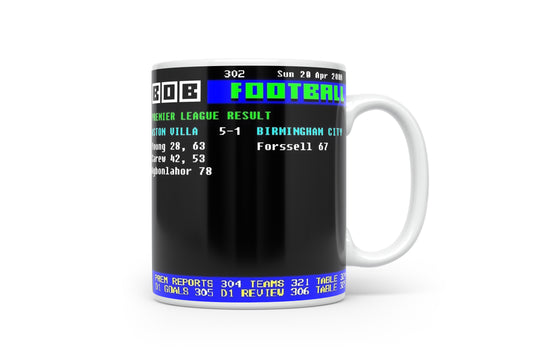 Villa 5-1 Birmingham Retro Ceefax Style Mug