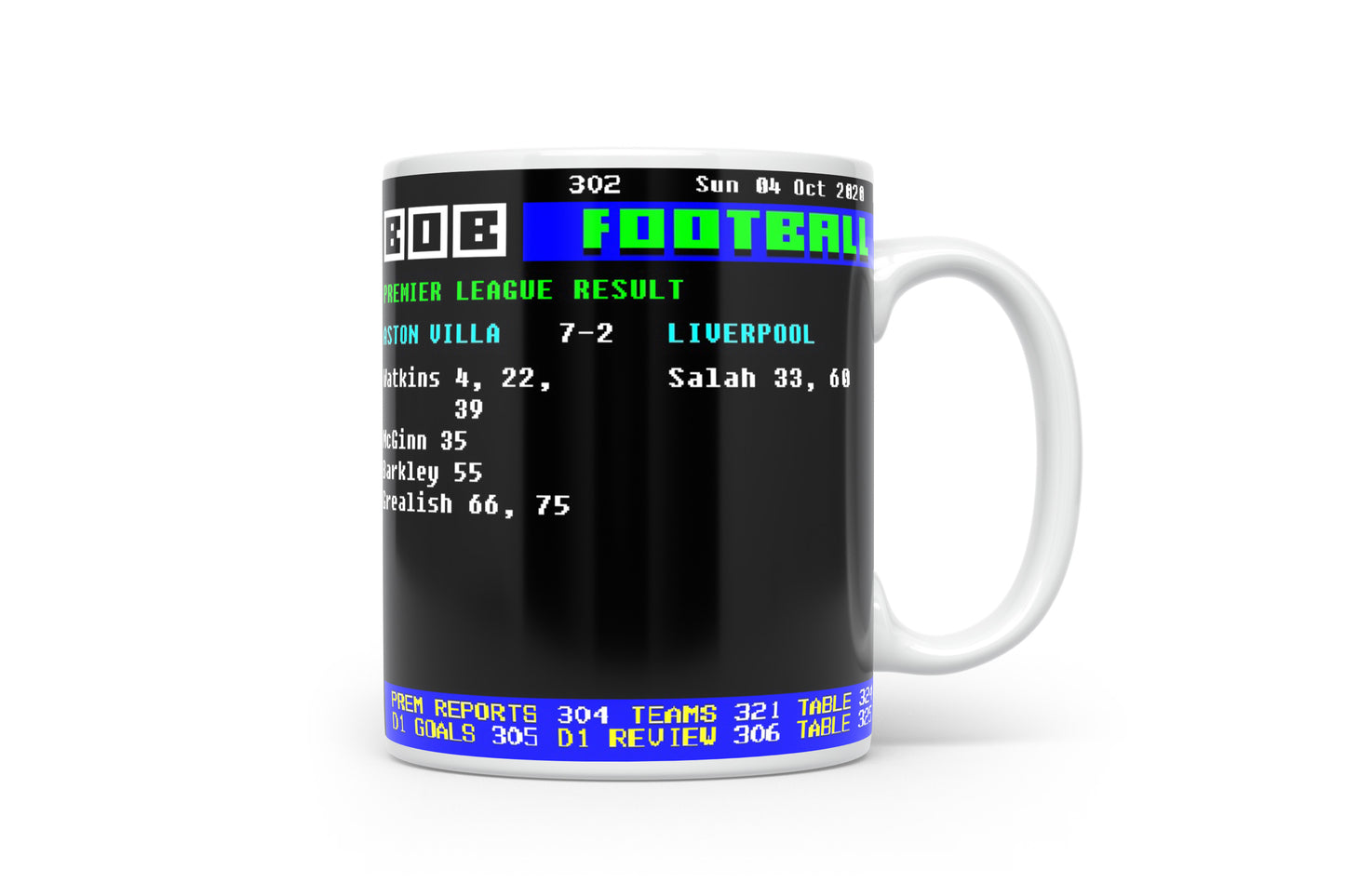 Villa 7-2 Liverpool 2020 Retro Ceefax Style Mug