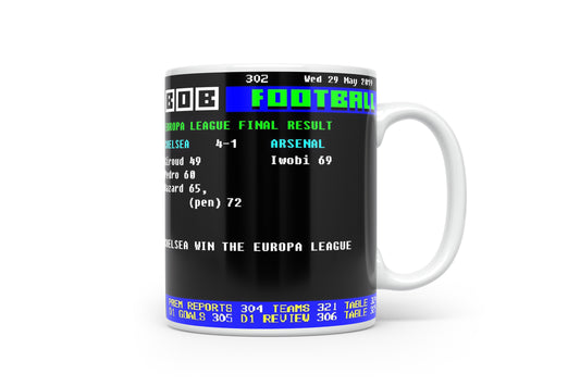 Chelsea 4-1 Arsenal 2019 Final Retro Ceefax Style Mug