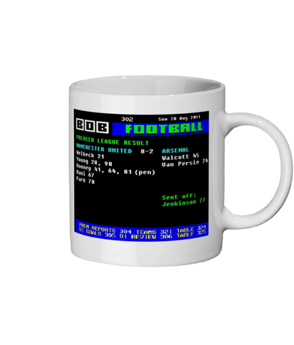United 8-2 Arsenal 2011 Ceefax Style Mug
