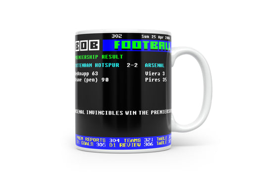 Arsenal Invincibles Win The League 2004 Ceefax Style Mug