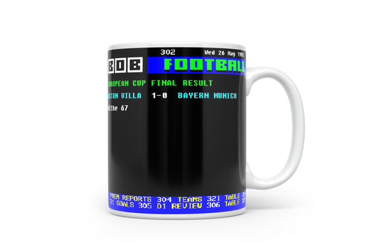 Villa 1-0 Bayern 1982 Retro Ceefax Style Mug