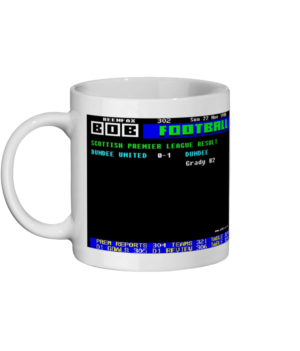Dundee United v Dundee Mug - Ceefax Style November 22, 1998