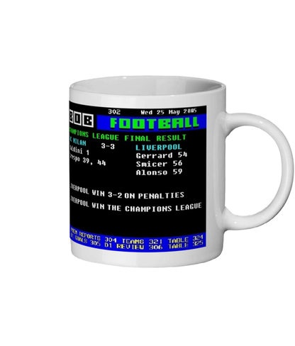AC Milan 3v3 Liverpool CL Final Ceefax Mug